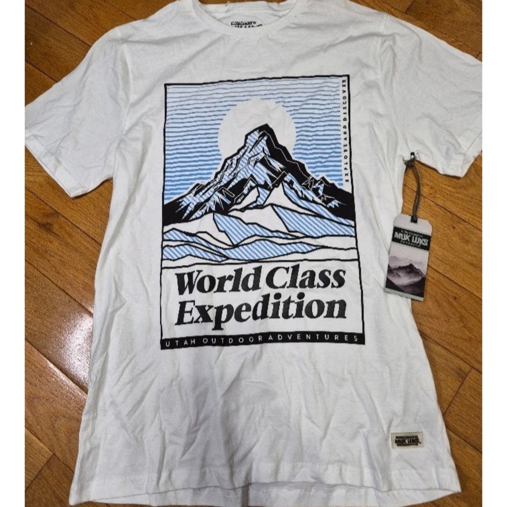 Muk Luks Mens T Shirt White Medium Short Sleeve Utah Outdoor Adventures New